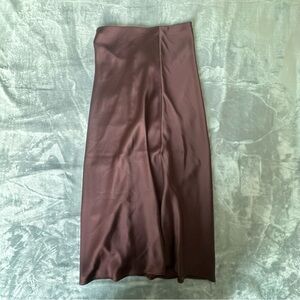 Zara Women’s Small Burgundy Satin Maxi Skirt